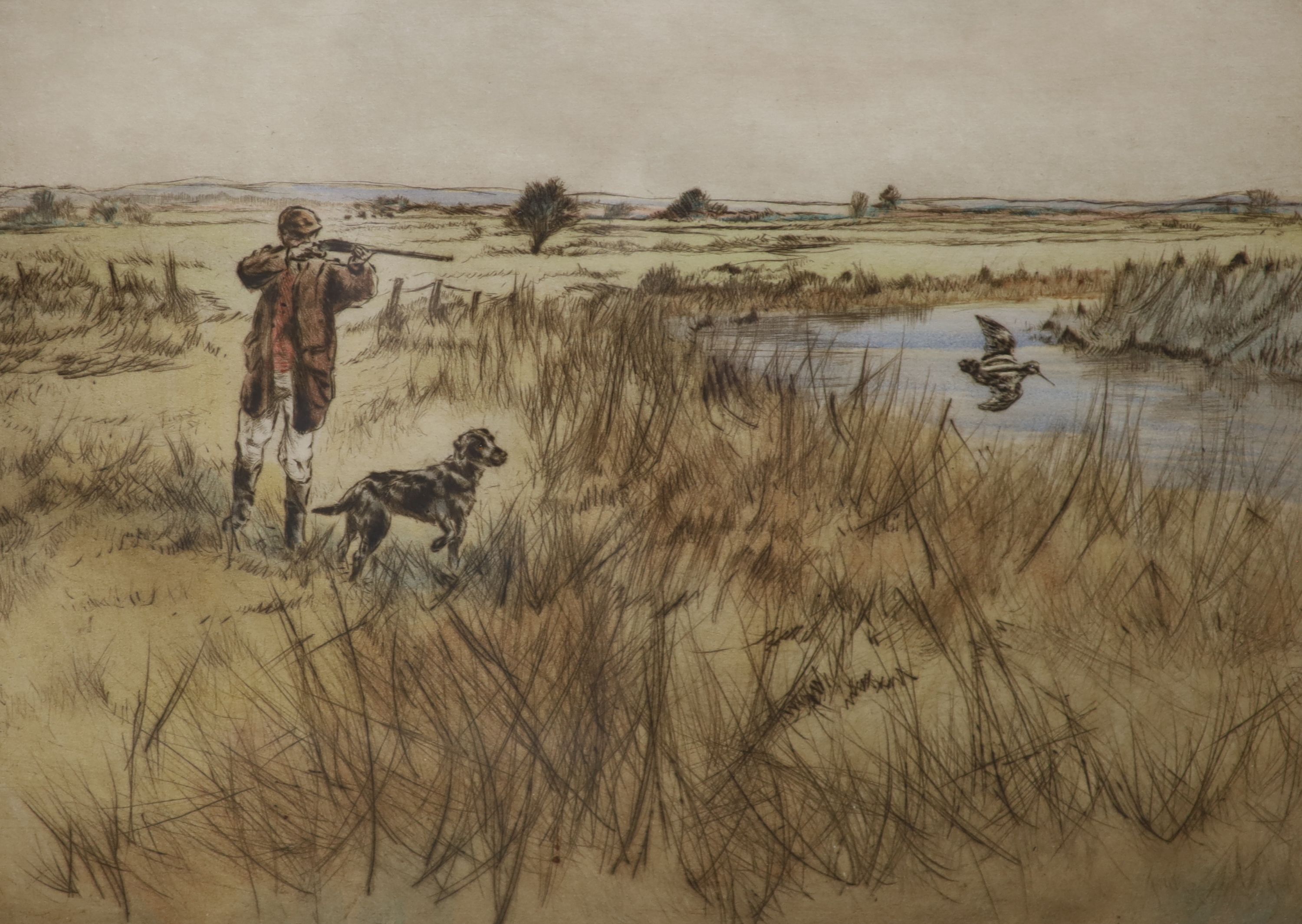 Henry Wilkinson, pair of limited edition prints, Pheasant and Woodcock Shooting, signed in pencil, 21/250 and 125/200, 24 x 34cm